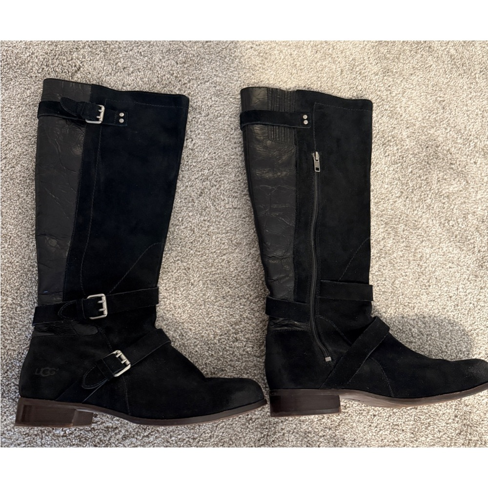 UGG Black Suede Knee-High Boots